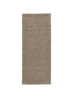 Westwing Collection Wollläufer Aaron in Taupe, handgetuftet, B 80 x L 200 cm