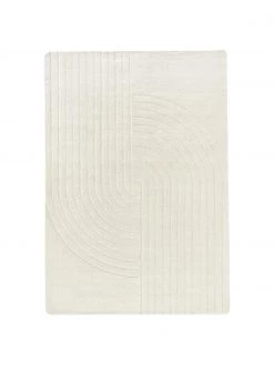 Westwing Collection Wollteppich Mason in Cremeweiß, handgetuftet, B 80 x L 150 cm (Größe XS)