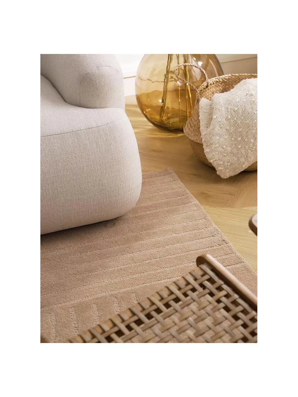 Westwing Collection Wollteppich Mason in Taupe, handgetuftet, B 80 x L 150 cm (Größe XS) 4 Westwing Collection Wollteppich Mason in Taupe, handgetuftet, B 80 x L 150 cm (Größe XS) – Bild 2